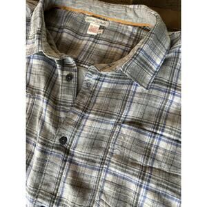 Carbon 2 Cobalt Men's Shirt Size XXL Gray Blue Cotton Lined Flannel Long Sleeve